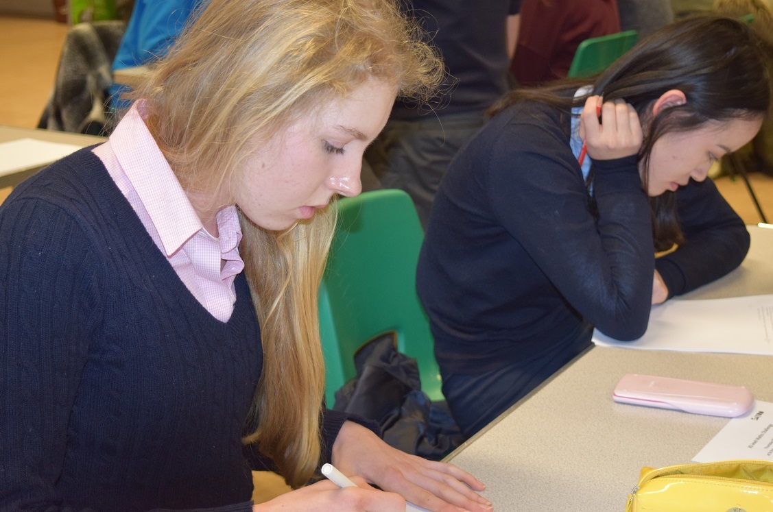Maths Challenge Girls working